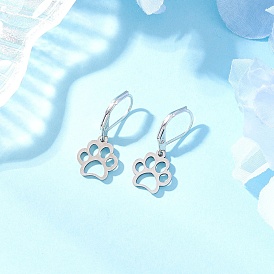 304 серьги-гвоздики с отпечатками лап из нержавеющей стали