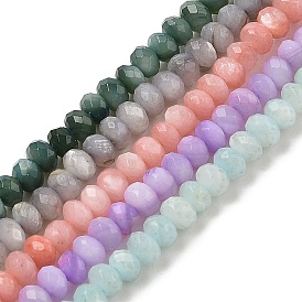 Natural Freshwater Shell Dyed Beads Strands, Faceted Rondelle