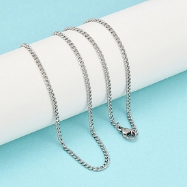 Женские 304 стальные скрученные ожерелья нержавеющей цепи, с карабин-лобстерами , 17.7 дюйм (450 мм)