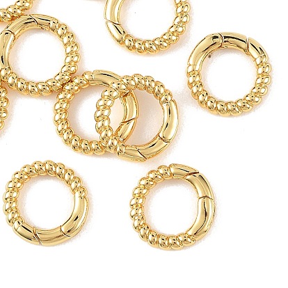SHEGRACE Brass Spring Gate Clasps, Twisted Ring, Nickel Free