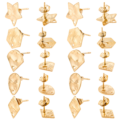 40шт 5 стили 304 фурнитура для сережек из нержавеющей стали