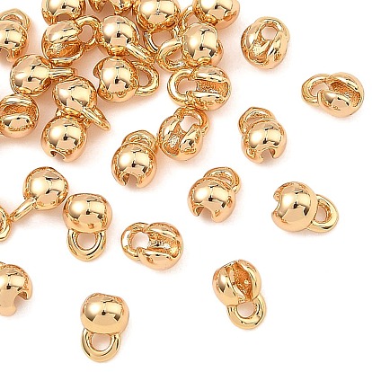 SHEGRACE Brass Bead Tips, Knot Covers, Round, Cadmium Free & Lead Free & Nickel Free
