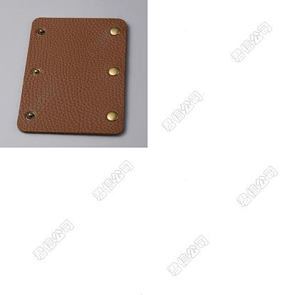 4pcs poignées de sac rectangulaires en cuir PU avec manchon de protection, Avec bouton-pression fer, pour les accessoires de fabrication de sac à main