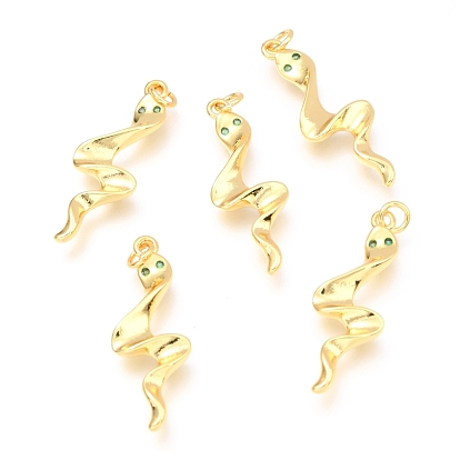 Micro latón allanan colgantes cúbicos del zirconia, larga duración plateado, real 18 k chapado en oro, con anillo de salto, serpiente