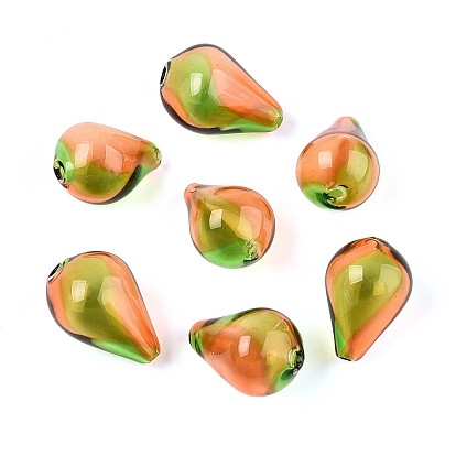 Прозрачные стеклянные бусины ручной работы из дутого стекла, слеза