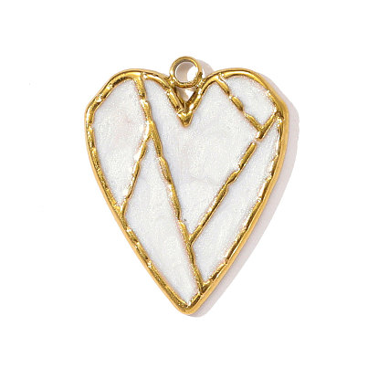 304 нержавеющей стальной эмали подвески, сердце прелести, ионное покрытие (ip), реальный 18 k позолоченный