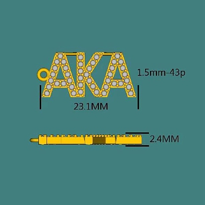 Pendentifs en laiton zircon cubique transparent, mot alias