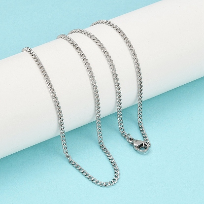Женские 304 стальные скрученные ожерелья нержавеющей цепи, с карабин-лобстерами , 17.7 дюйм (450 мм)