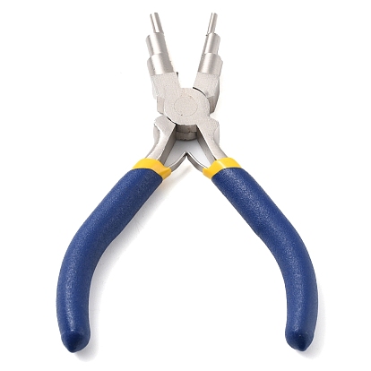 6-in-1 Bail Making Pliers, with Plastic Handles, 45# Steel 6-Step Multi-Size Wire Looping Forming Pliers, for Loops and Jump Rings