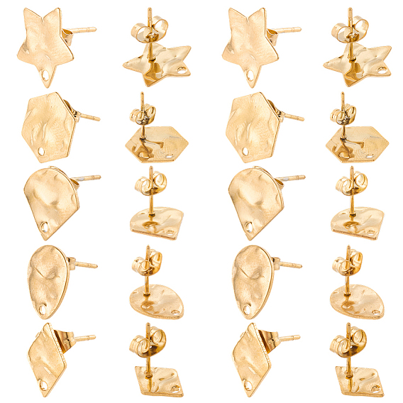 40шт 5 стили 304 фурнитура для сережек из нержавеющей стали