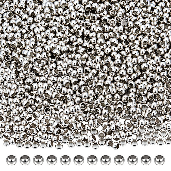 2000 шт. латунные обжимные бусины, рондель