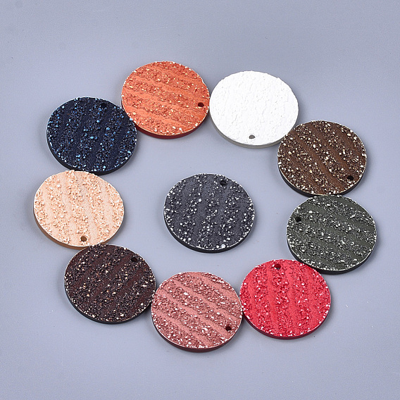 Resin Pendants, Flat Round