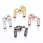 Brass Lobster Claw Clasps, with Cord Ends, Long-Lasting Plated