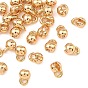 SHEGRACE Brass Bead Tips, Knot Covers, Round, Cadmium Free & Lead Free & Nickel Free