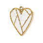 304 нержавеющей стальной эмали подвески, сердце прелести, ионное покрытие (ip), реальный 18 k позолоченный