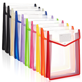 10 pièces 9 couleurs pochettes de classement rectangulaires en plastique PP