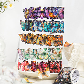 50Pcs PVC Waterproof Butterfly Decorative Sticker Rolls, Self Adhesive Butterfly Decals for DIY Scrapbooking
