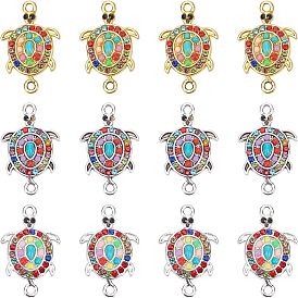 30 шт. 3 цветные подвески из сплава, с разноцветной смолой и стразами, Морская черепаха