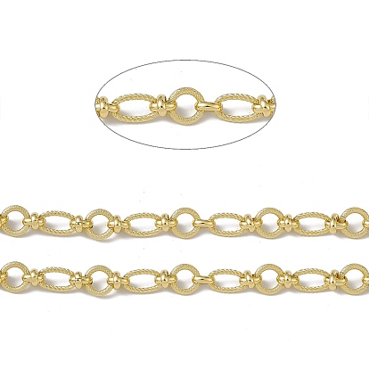 Brass Oval & Ring & Kont Link Chains, with Spool, Unwelded, Long-Lasting Plated, Cadmium Free & Nickel Free & Lead Free