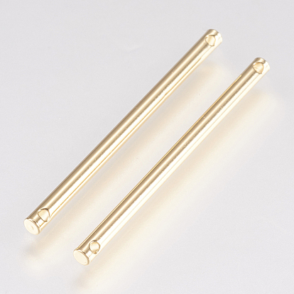 Brass Links/Connectors, Bar, Real 18K Gold Plated