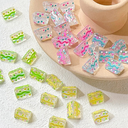 Бусины лэмпворк , пастельный фарфор, треугольные