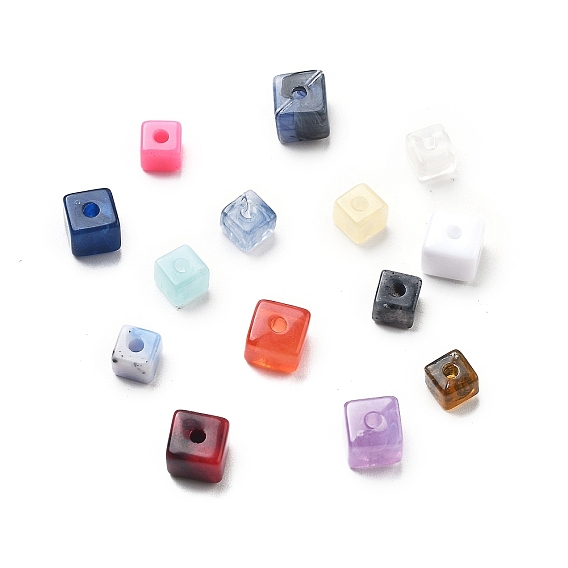 Прозрачные акриловые бусины, бусы из искусственного камня, кубические