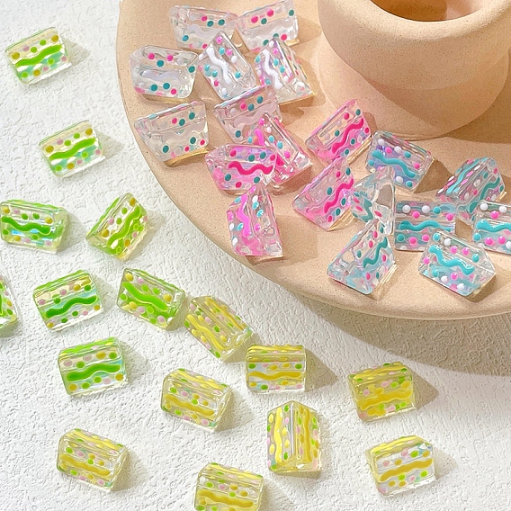 Бусины лэмпворк , пастельный фарфор, треугольные