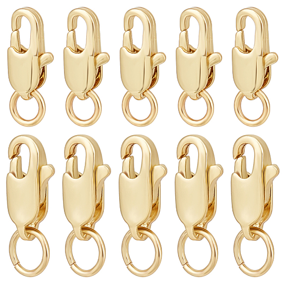 20 шт. 2 стили стойка покрытие латунь карабины с соединительными кольцами, без кадмия, без никеля и без свинца