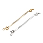 304 Stainless Steel Curb Chain Extender, End Chains with Spring Ring Clasps & Dolphin Charms