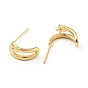Brass Moon with Star Stud Earrings for Women