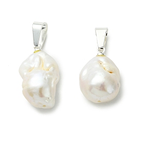 Подвески из натурального барочного жемчуга Кеши Эдисона, подвески-самородки с 201 защелками из нержавеющей стали, серебряный цвет гальваническим