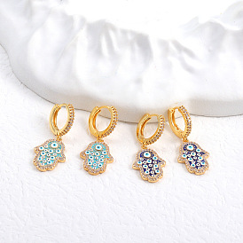 Stylish Devil Eye Hand Palm Earrings with Hip-hop Vibe and Luxurious Charm by Xihuan - 15 Words or Less