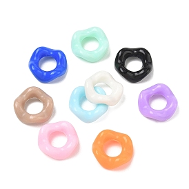 Opaque Acrylic Beads, Large Hole Beads, Wavy Ring