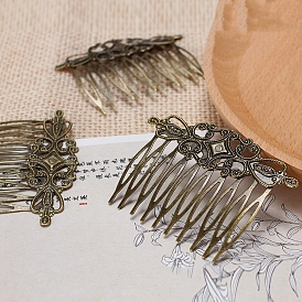 Flower Iron Hair Comb Findings, Jewelry Hair Accessories