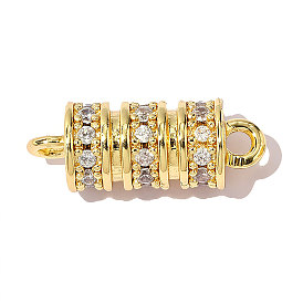 Латунные прозрачные подвески из кубического циркония, ссылки на столбцы, ионное покрытие (ip), зеркальная полировка