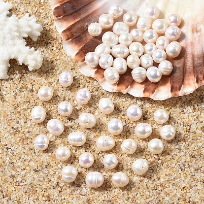 10шт. натуральные пресноводные жемчужные бусины, двух сторон полированной