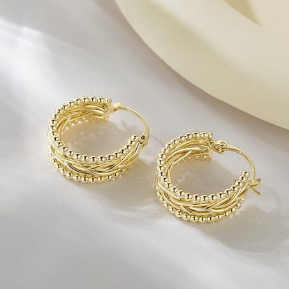 Латунные серьги обруча, ткать текстуру