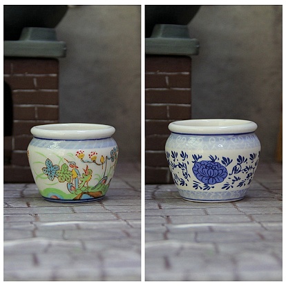 Мини-фарфоровый танк, аксессуары для кукольного домика с микро-ландшафтом, притворяясь опорными украшениями