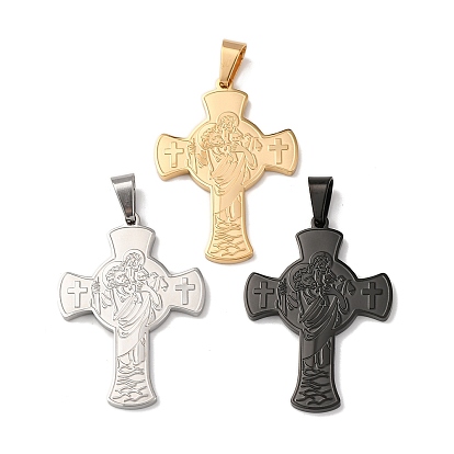 304 прелести нержавеющей стали, крест со святым Христофором и Иисусом