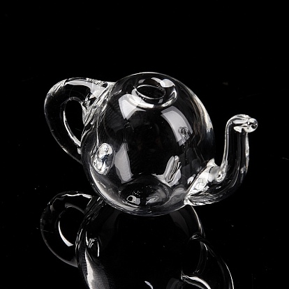 Round Mechanized Blown Glass Teapot, for Stud Earring or Crafts