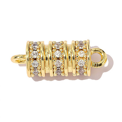 Латунные прозрачные подвески из кубического циркония, ссылки на столбцы, ионное покрытие (ip), зеркальная полировка