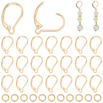 30 шт. 304 серьги с рычагом из нержавеющей стали, 30шт стойки с покрытием из латуни