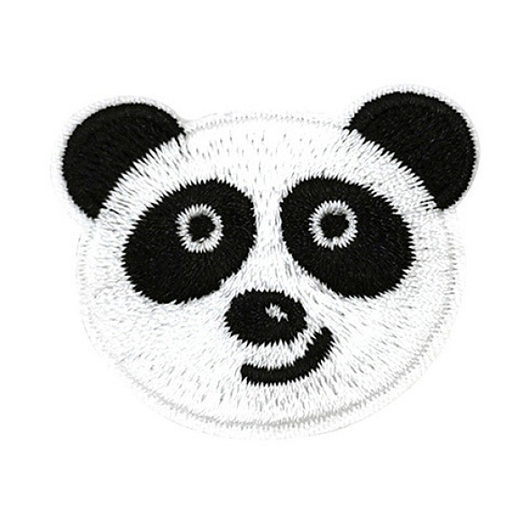 Computerized Embroidery Cloth Iron on/Sew on Patches, Costume Accessories, Appliques, Panda Head