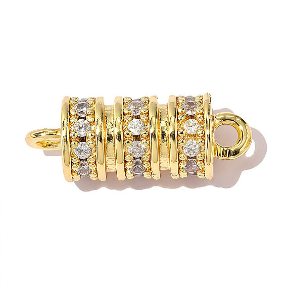 Латунные прозрачные подвески из кубического циркония, ссылки на столбцы, ионное покрытие (ip), зеркальная полировка