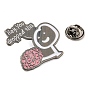 Word Hey You Dropped This Funny Brain Alloy Enamel Pin Broochs, Cadmium Free & Lead Free