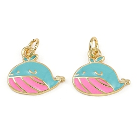 Латунь эмаль прелести, очарование кита, с целью перехода в кольце, стойки покрытие, без свинца и без кадмия, долговечный, реальный 18 k позолоченный