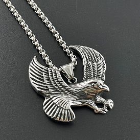 Винтажные 304 ожерелья с подвеской в виде орла из нержавеющей стали для мужчин