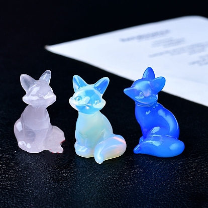 Резные украшения в форме лисы из драгоценных камней, для домашнего офисного стола