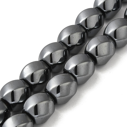 Non-Magnetic Synthetic Hematite Beads Strands, Twist Oval