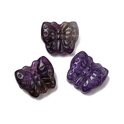 Резные бусины из натурального аметиста, бабочка